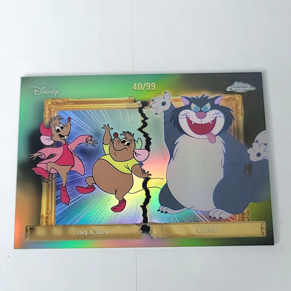 Jaq Gus Lucifer 2026 Topps Disney Neon Family First Rivals 40/99